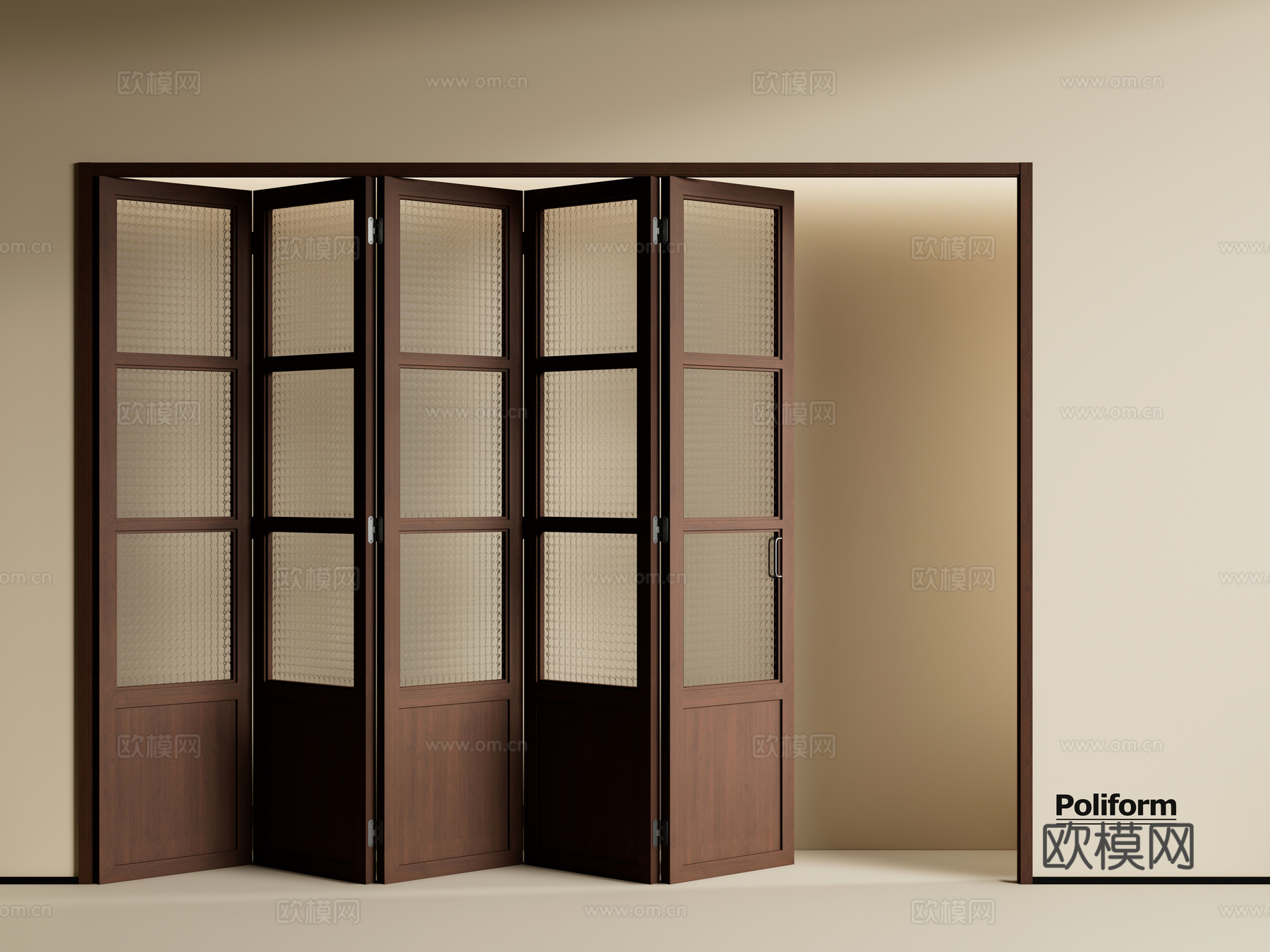 中古折叠门 玻璃折叠门 移门3d模型