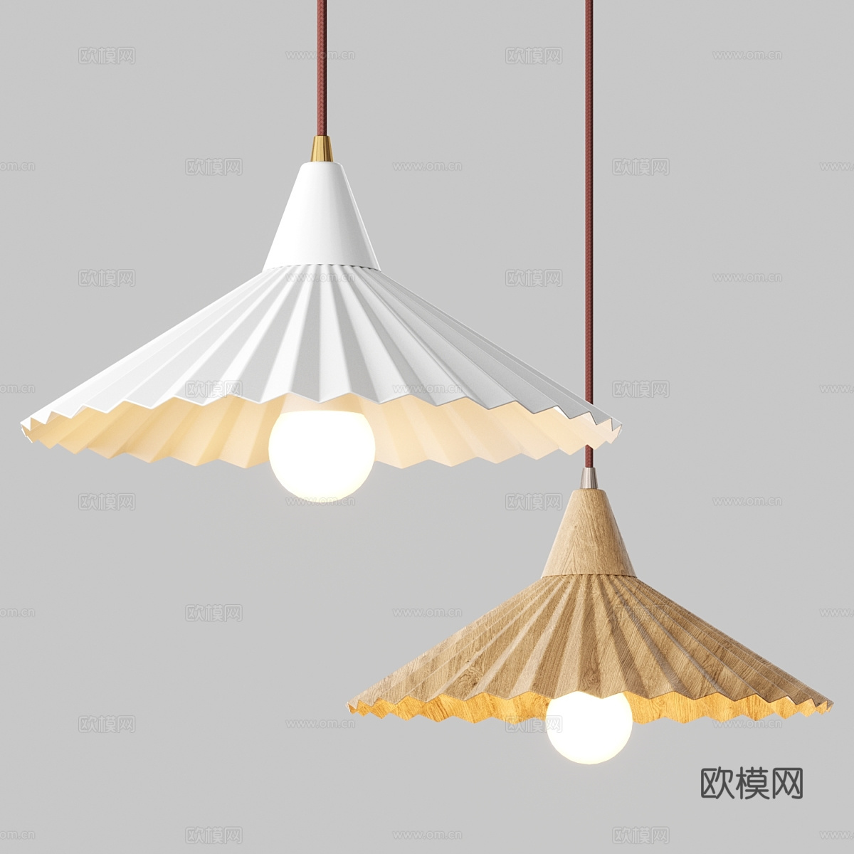 新中式吊线灯3d模型