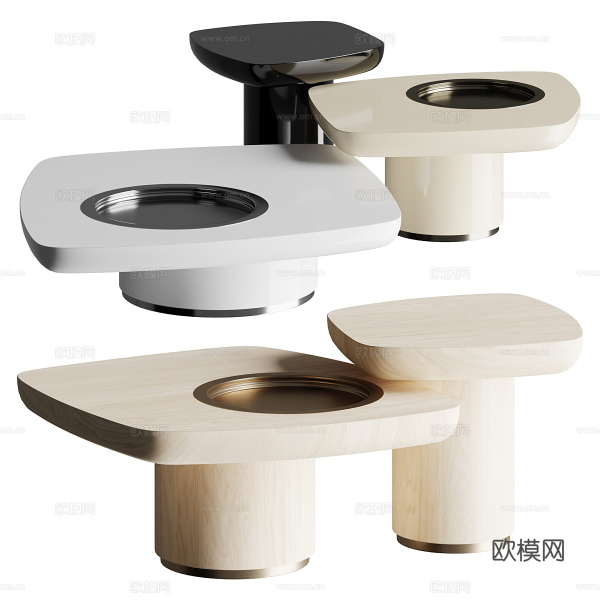 现代轻奢茶几3d模型