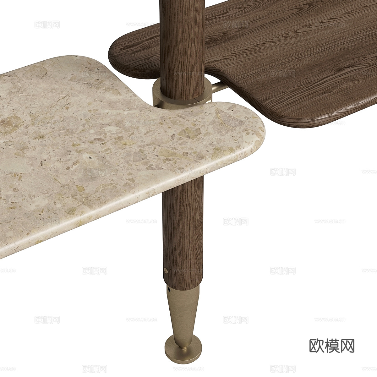 新中式轻奢装饰架 书架3d模型