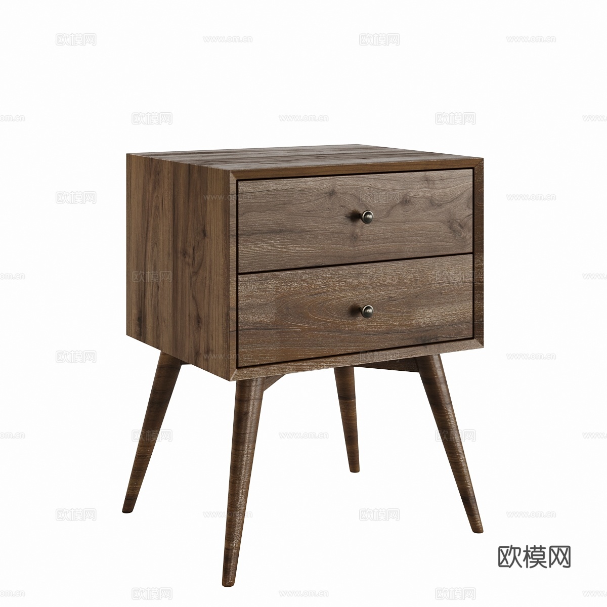 现代北欧原木风床头柜3d模型