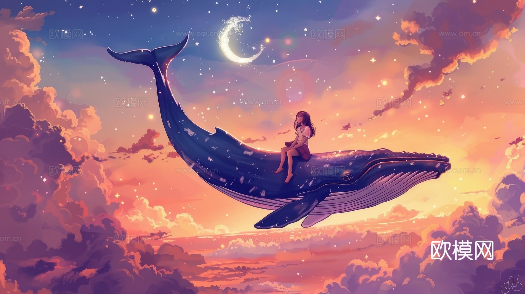 儿童房卡通壁纸壁画下载（渲染图2）