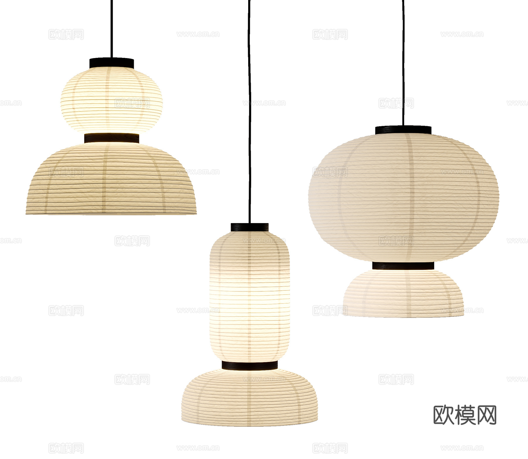 中古吊灯 和纸吊灯 日式吊灯 灯笼吊灯 宣纸吊灯3d模型