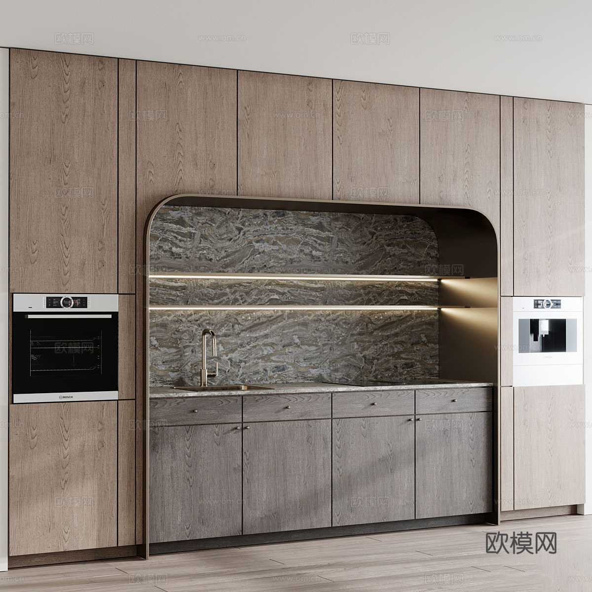 现代轻奢橱柜3d模型