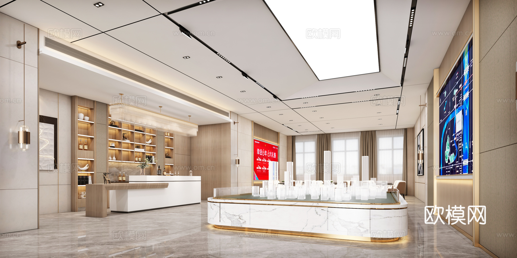 售楼处 酒店大堂3d模型