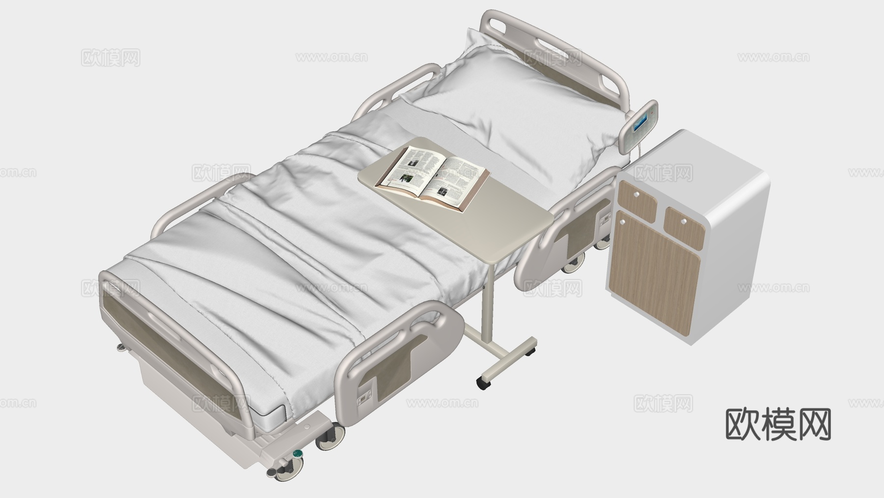 现代医院病床 医疗器材su模型
