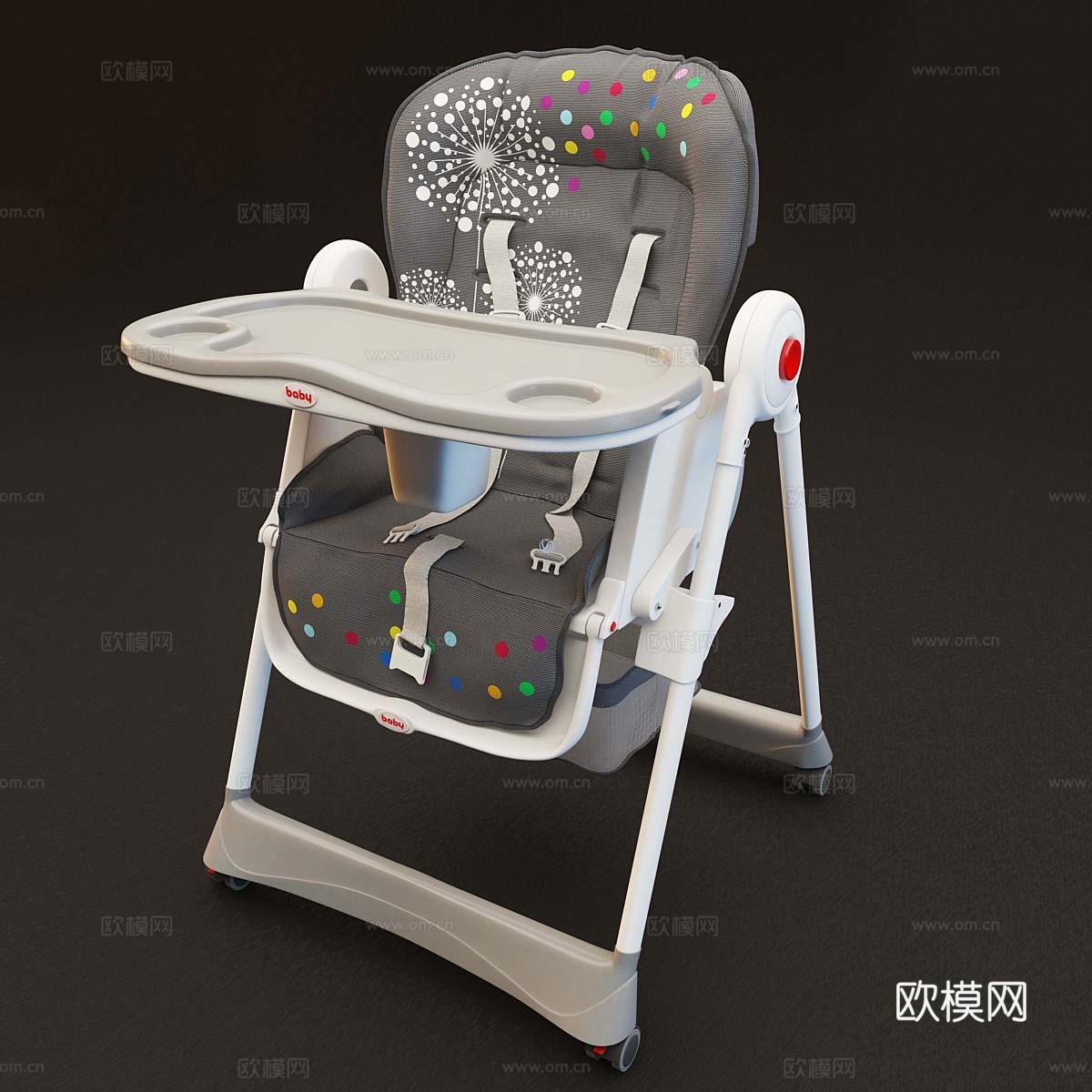 宝宝餐椅3d模型