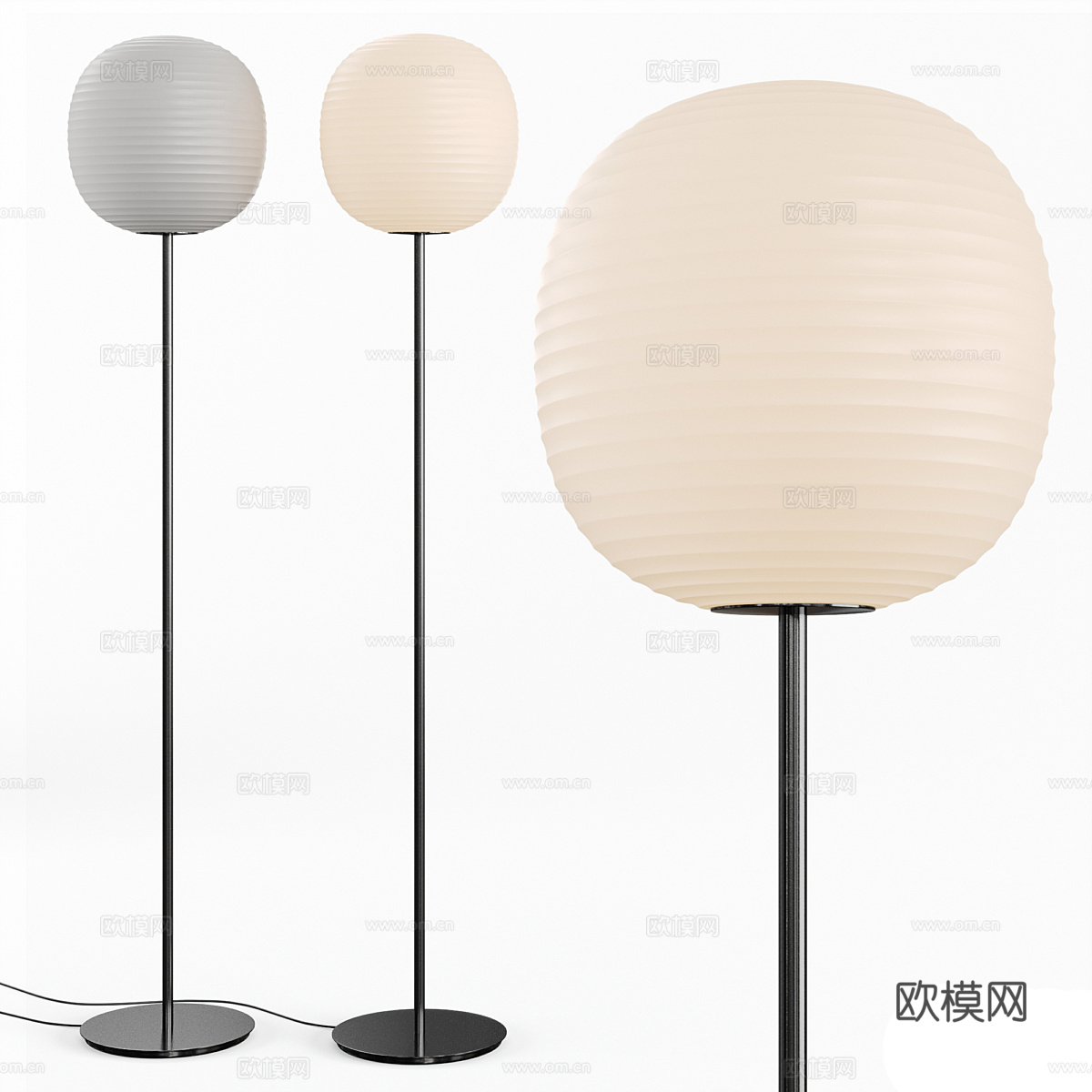现代意式极简落地灯3d模型
