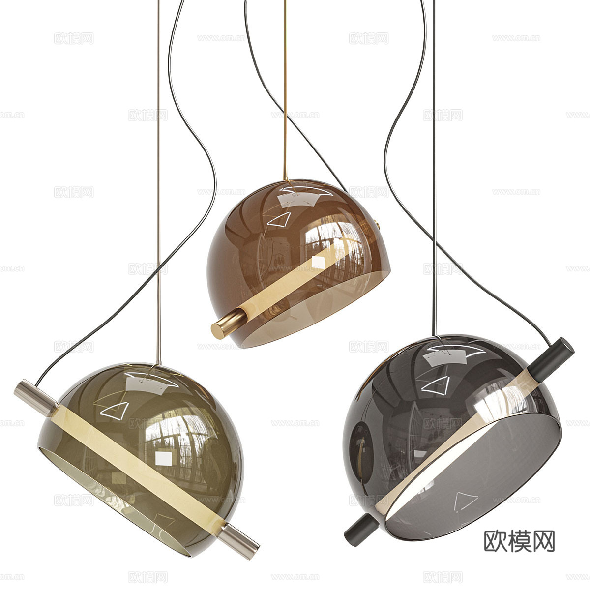 现代轻奢极简装饰吊线灯3d模型