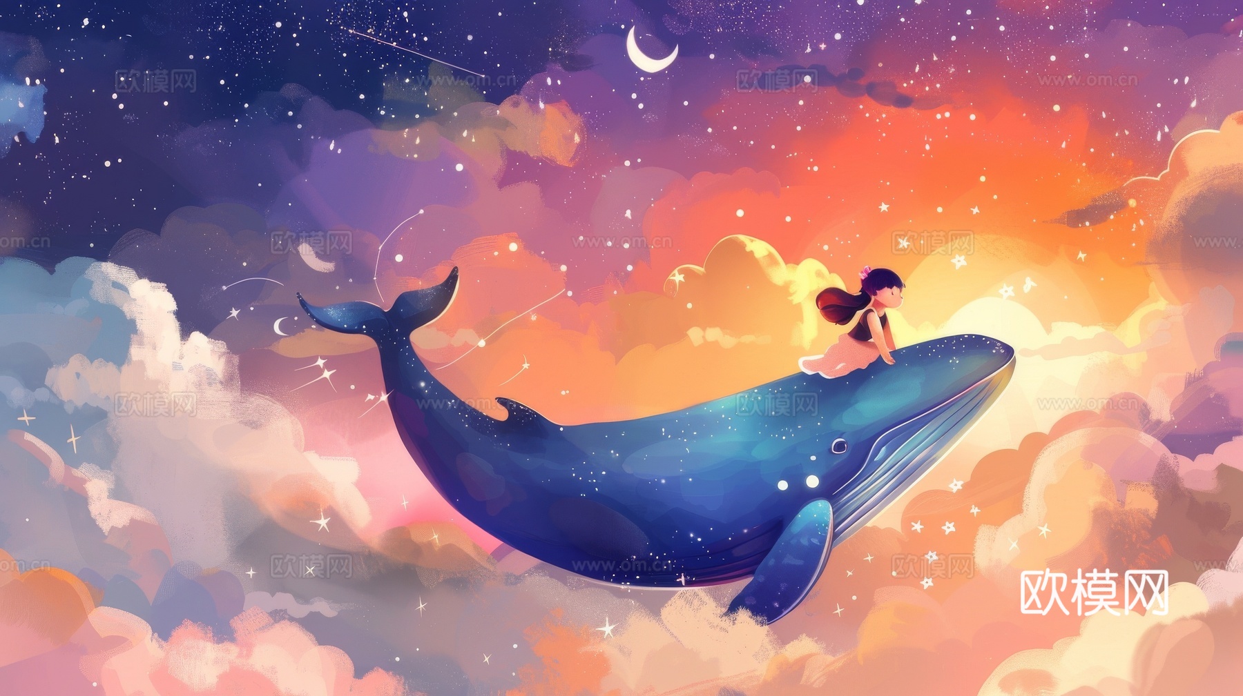 儿童房卡通壁纸壁画下载（渲染图8）