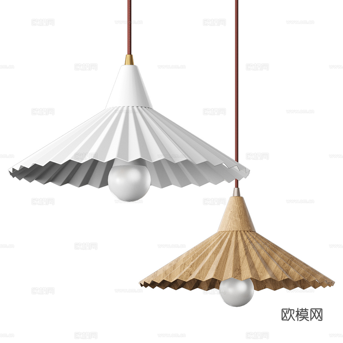 新中式吊线灯3d模型
