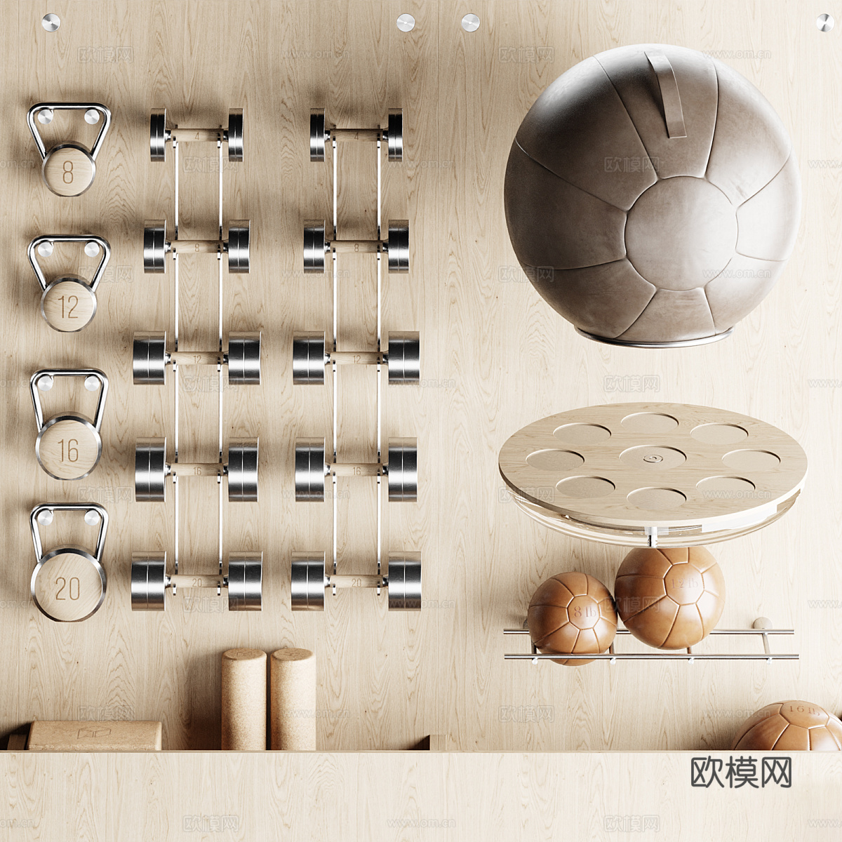 现代健身器材3d模型