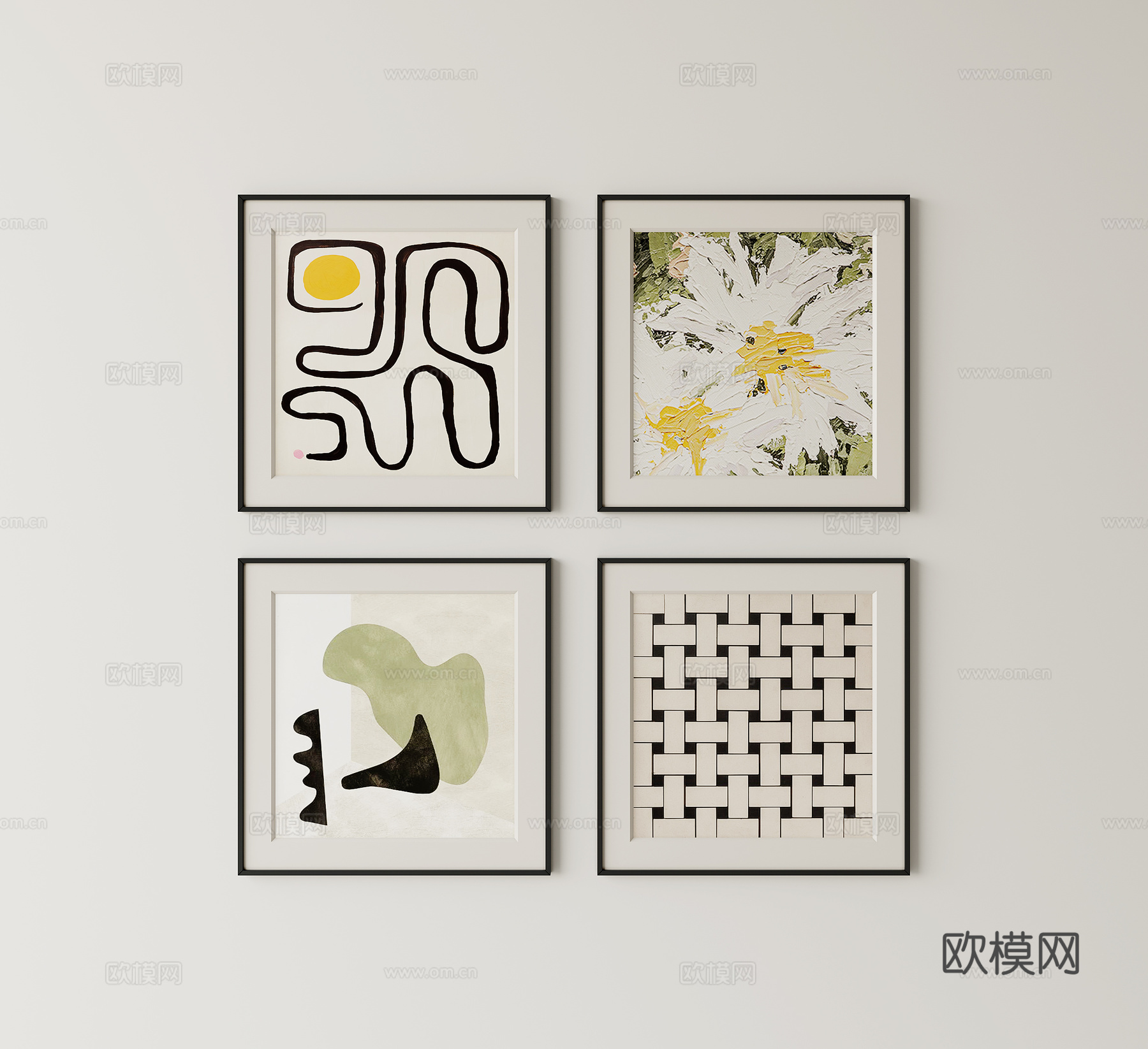 组合挂画3d模型