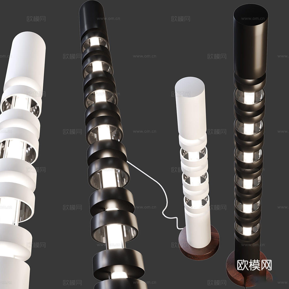 现代意式落地灯3d模型