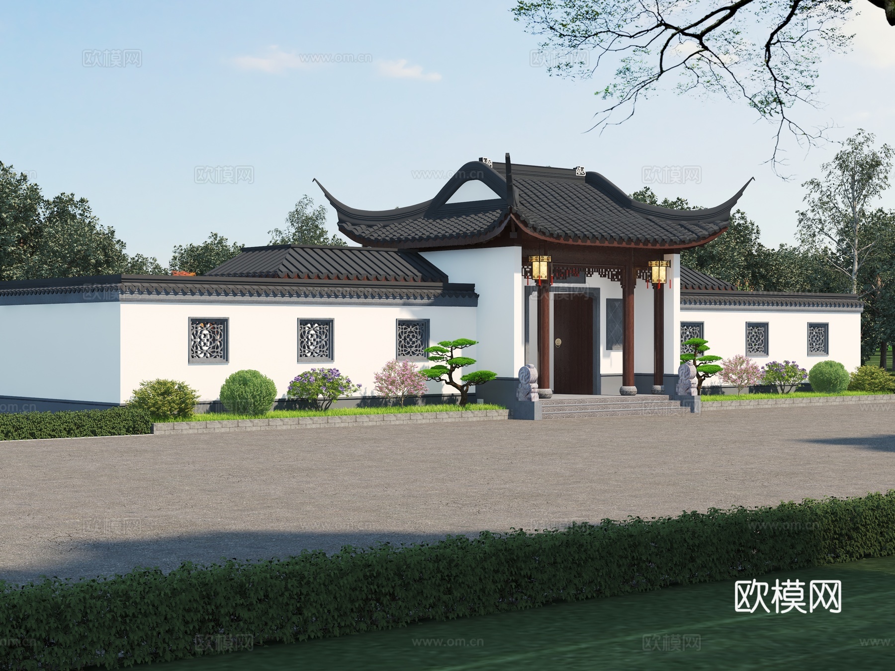 新中式大门古建大门徽派大门庭院大门苏式园林大门入户大门3d模型