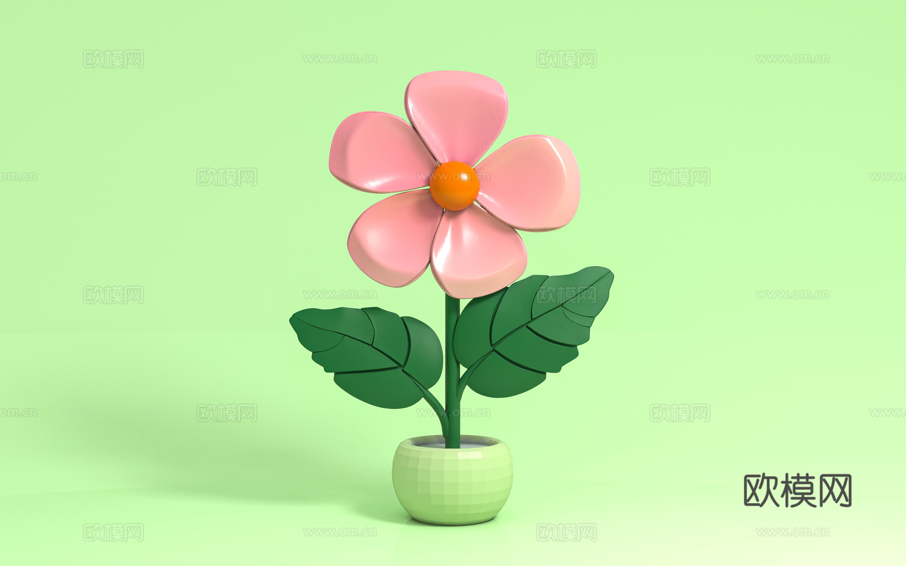 花卉花体 鲜花盆栽 美陈布置 卡通花朵 动漫风格 美陈道具3d模型
