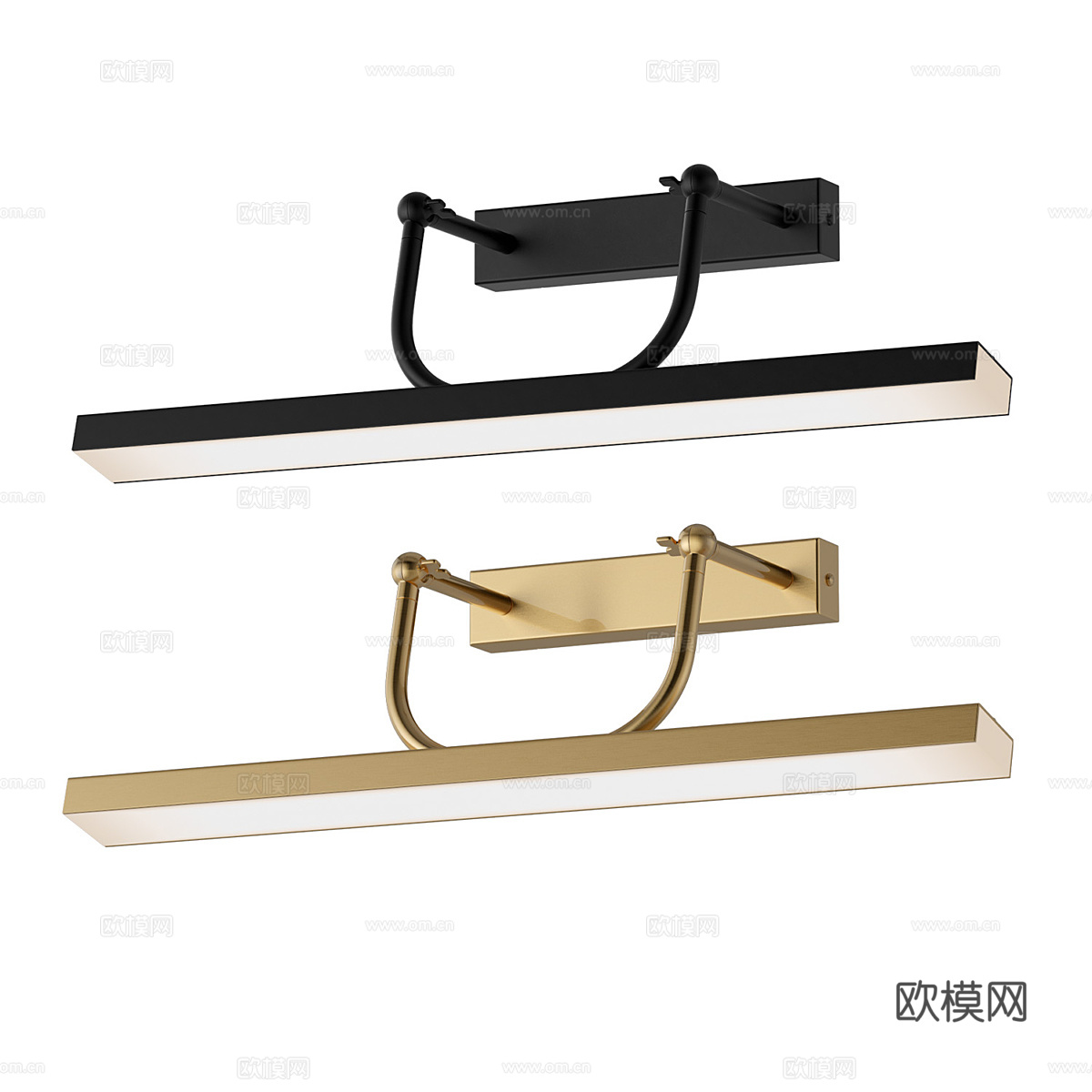 现代长条壁灯3d模型