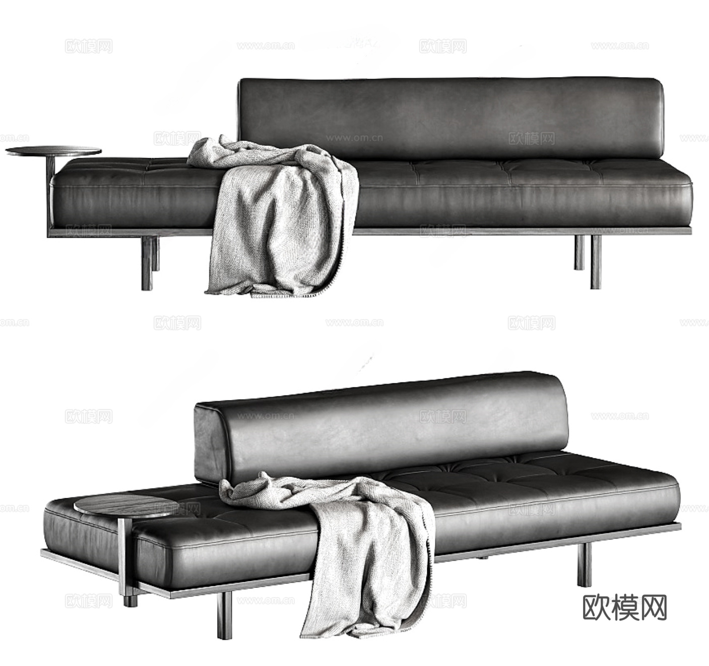 现代贵妃椅 沙发凳3d模型