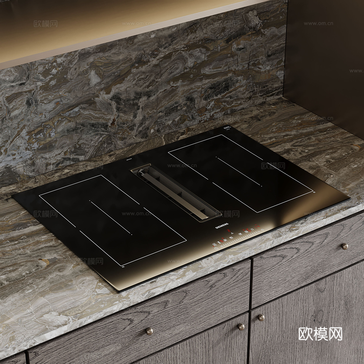 现代轻奢橱柜3d模型