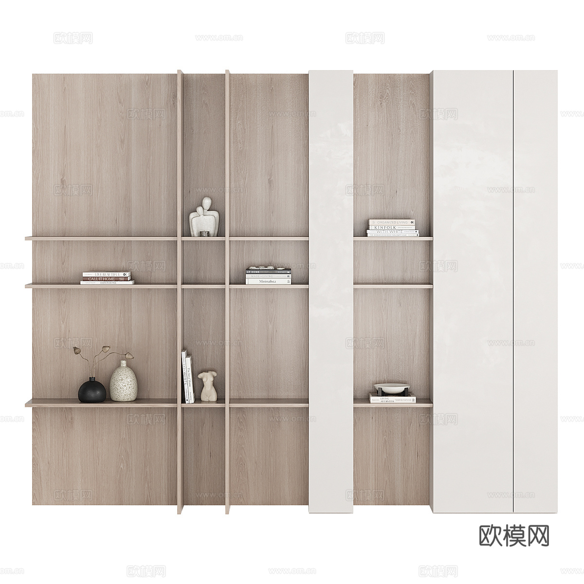 现代极简装饰架 书架3d模型