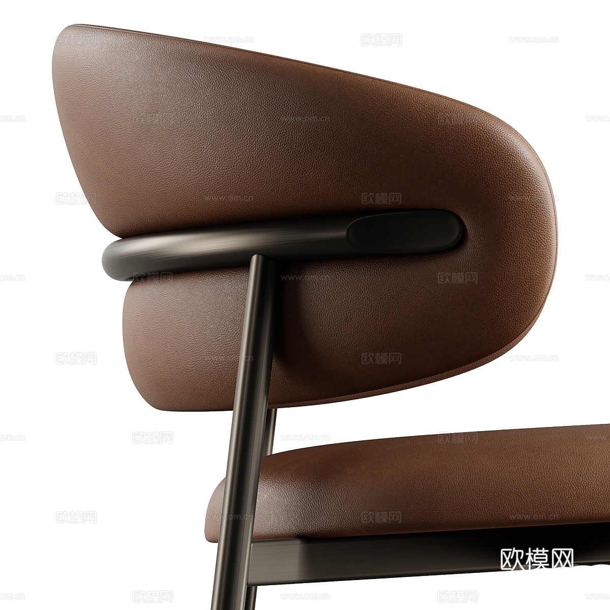 现代意式皮革吧台椅3d模型