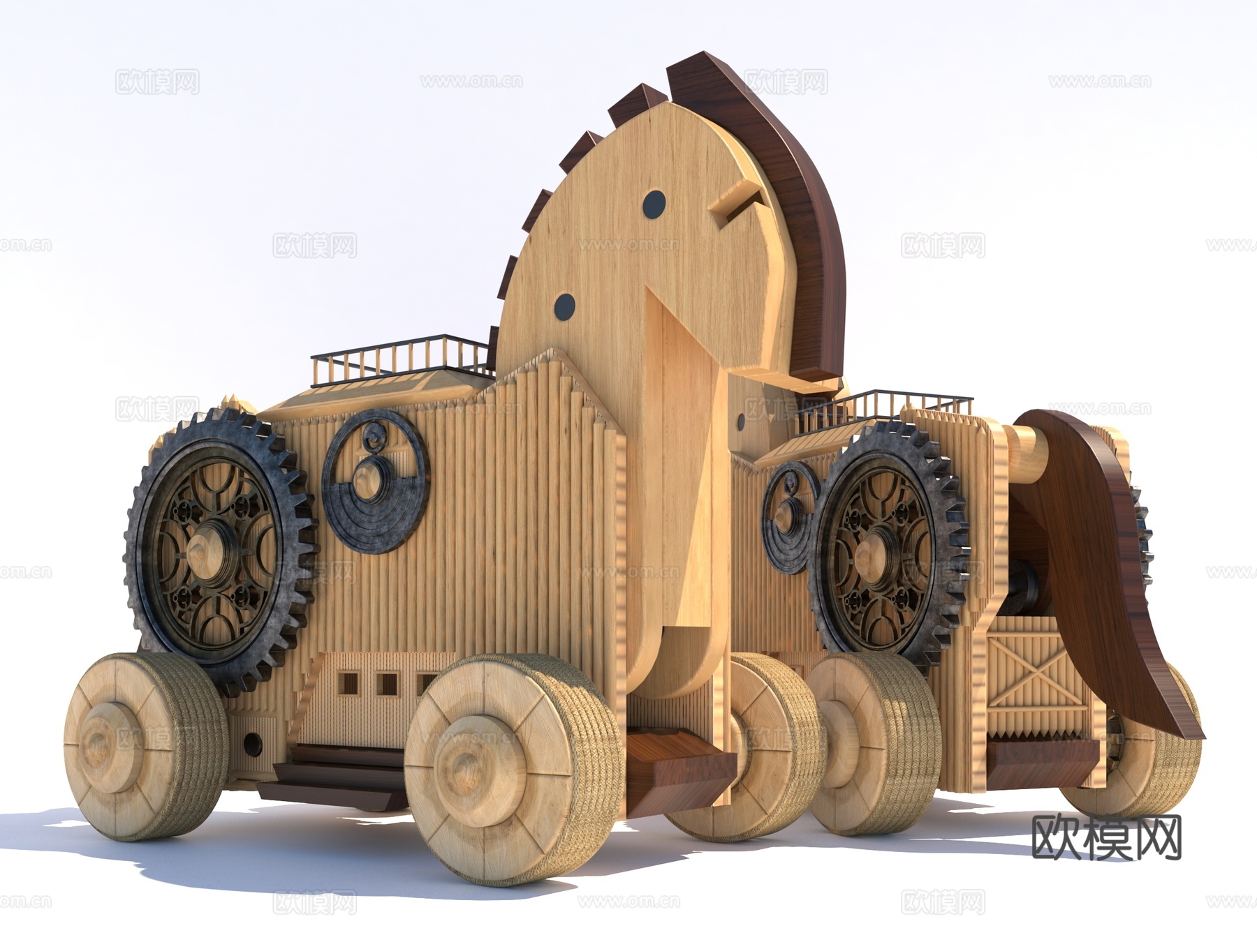 现代风格木马计摆件3d模型