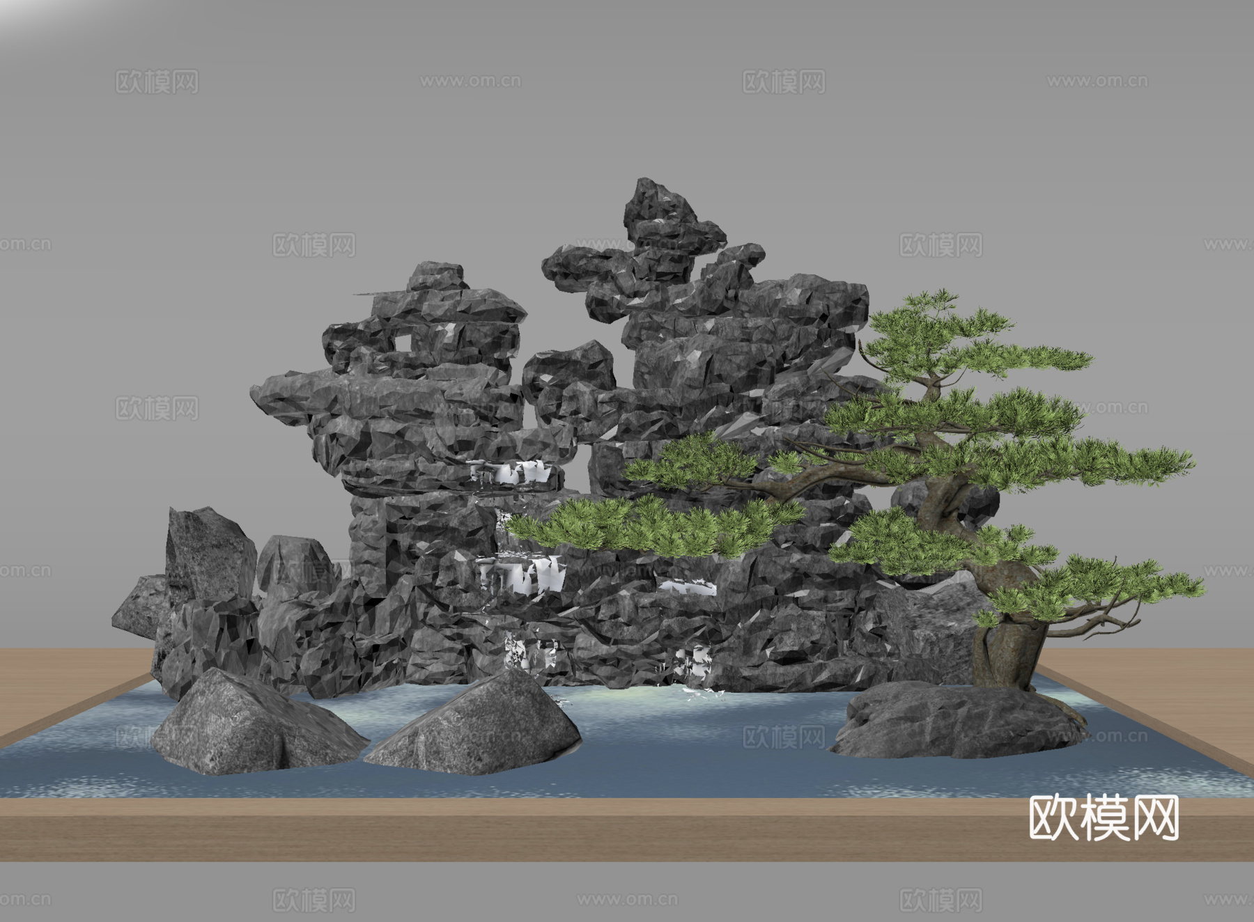 庭院景观 石头造景 景观小品 假山 石景su模型