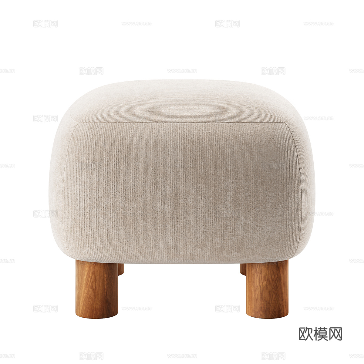 现代奶油风布艺凳子3d模型