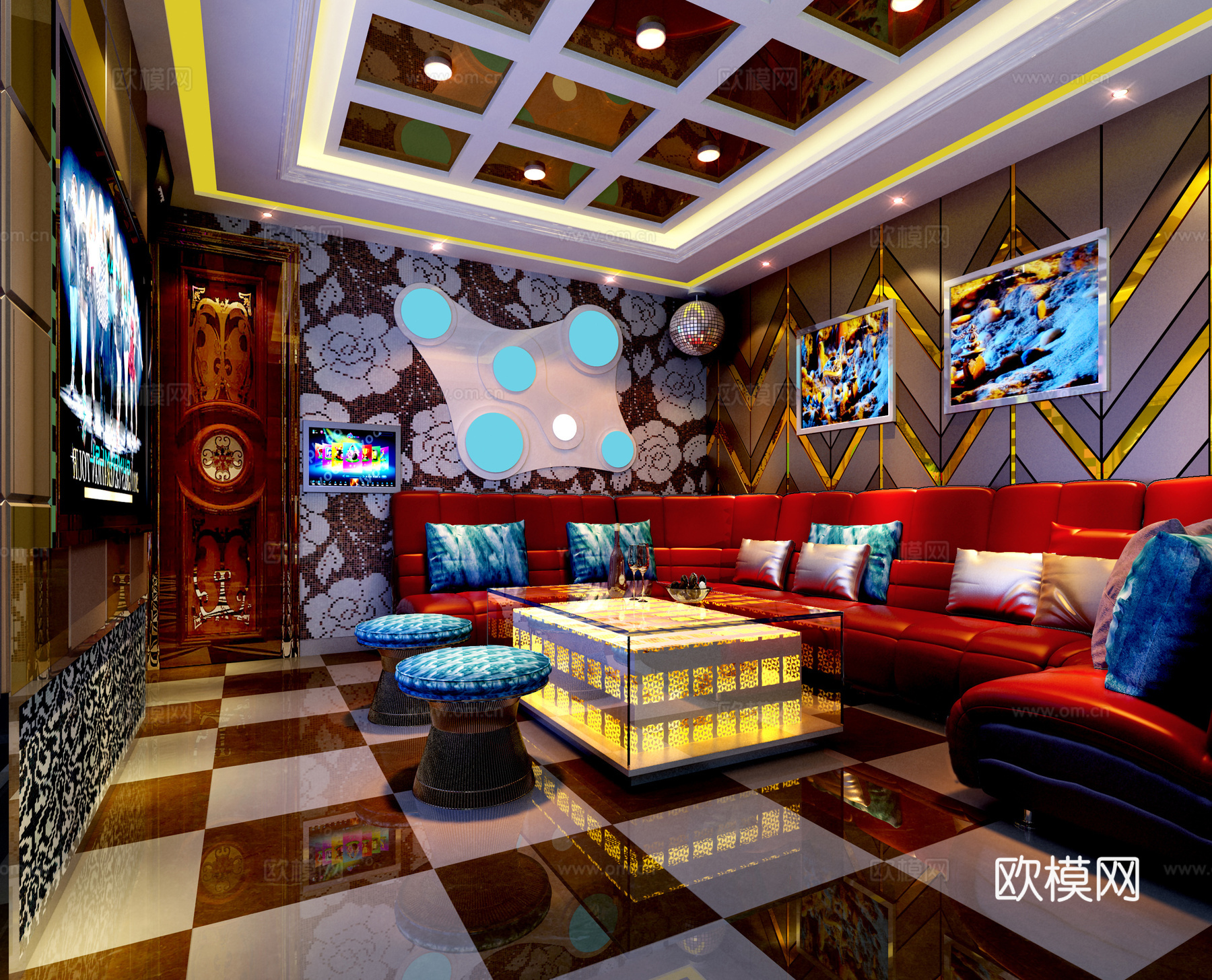 后现代KTV 包厢  火吧3d模型