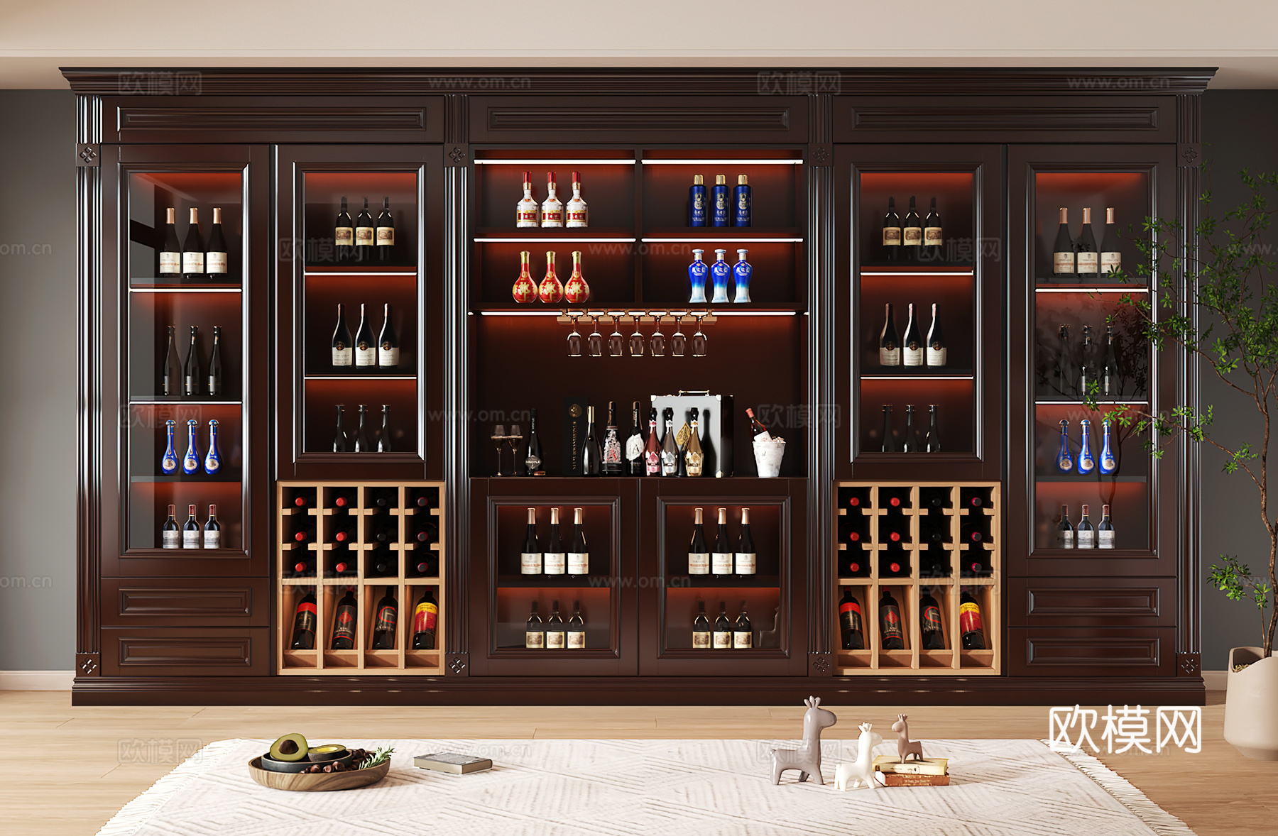 酒柜设计 酒柜 红酒柜 吧台酒柜 隔断酒柜3d模型下载