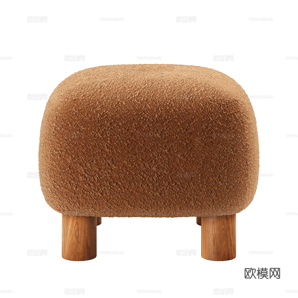 现代奶油风布艺凳子3d模型