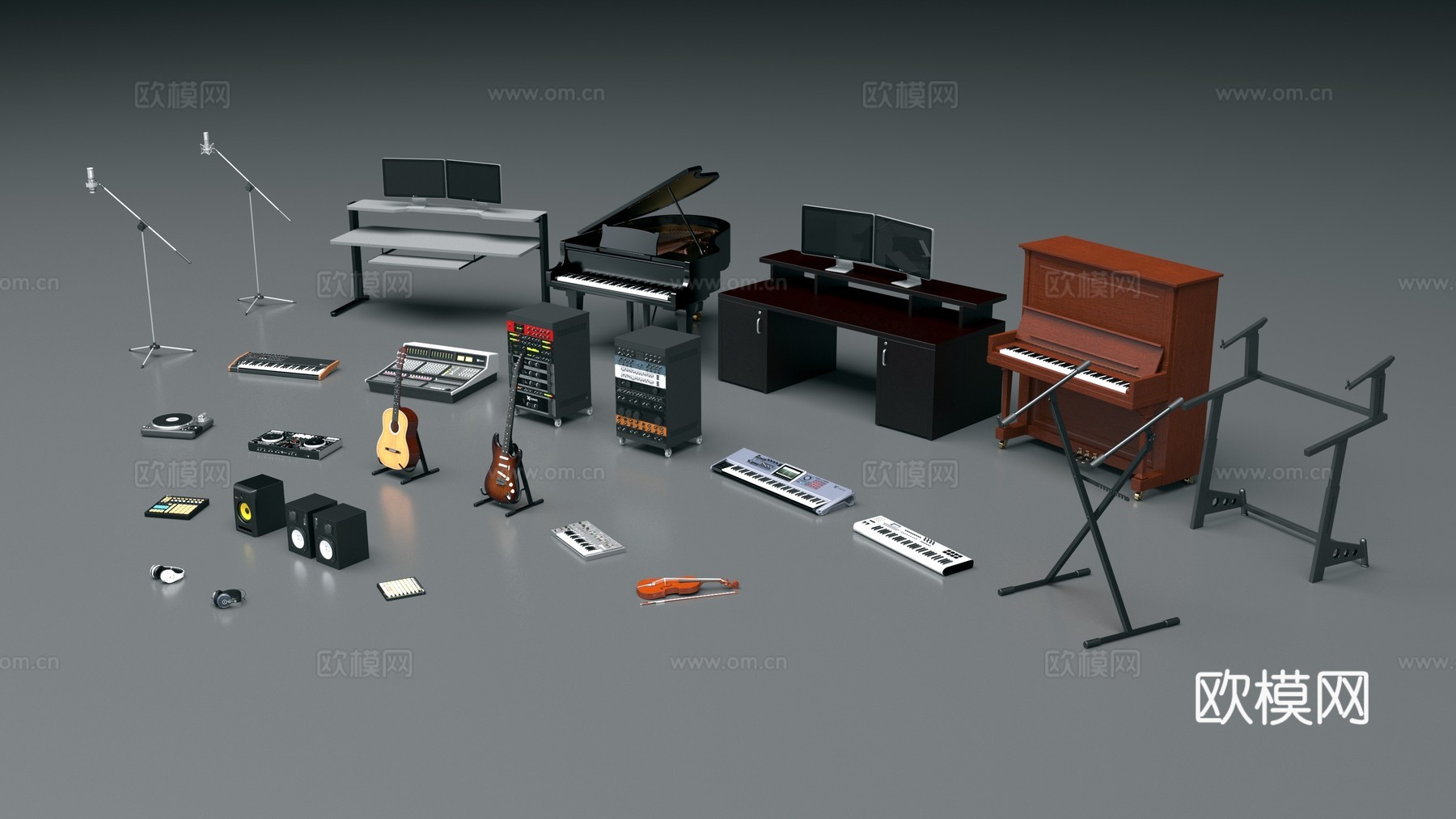 复古音乐设备3d模型