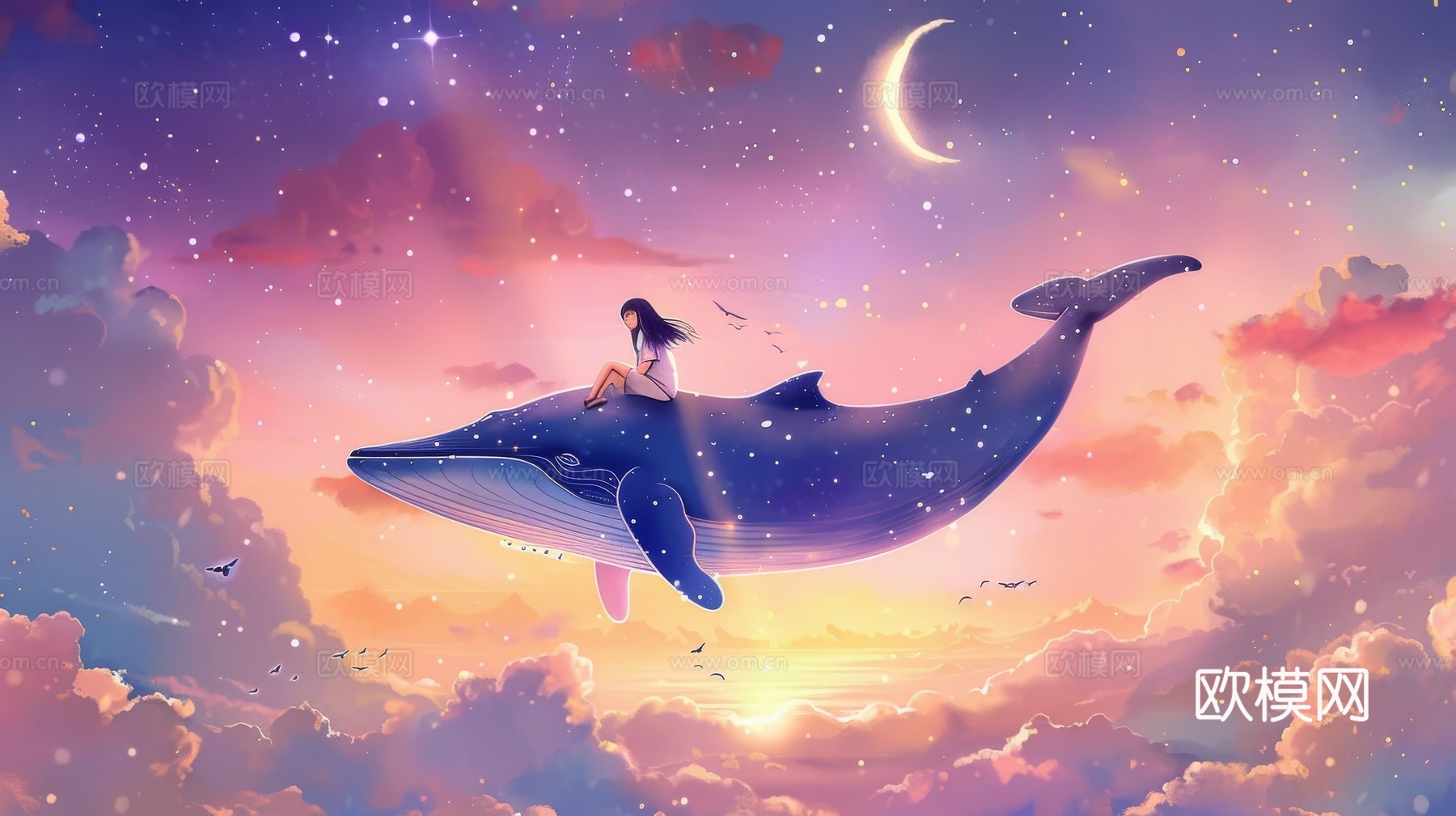 儿童房卡通壁纸壁画下载（渲染图1）