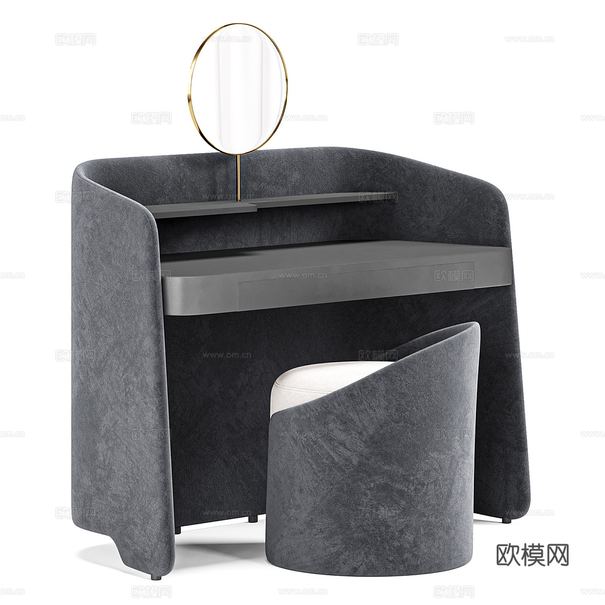 现代意式轻奢梳妆台3d模型