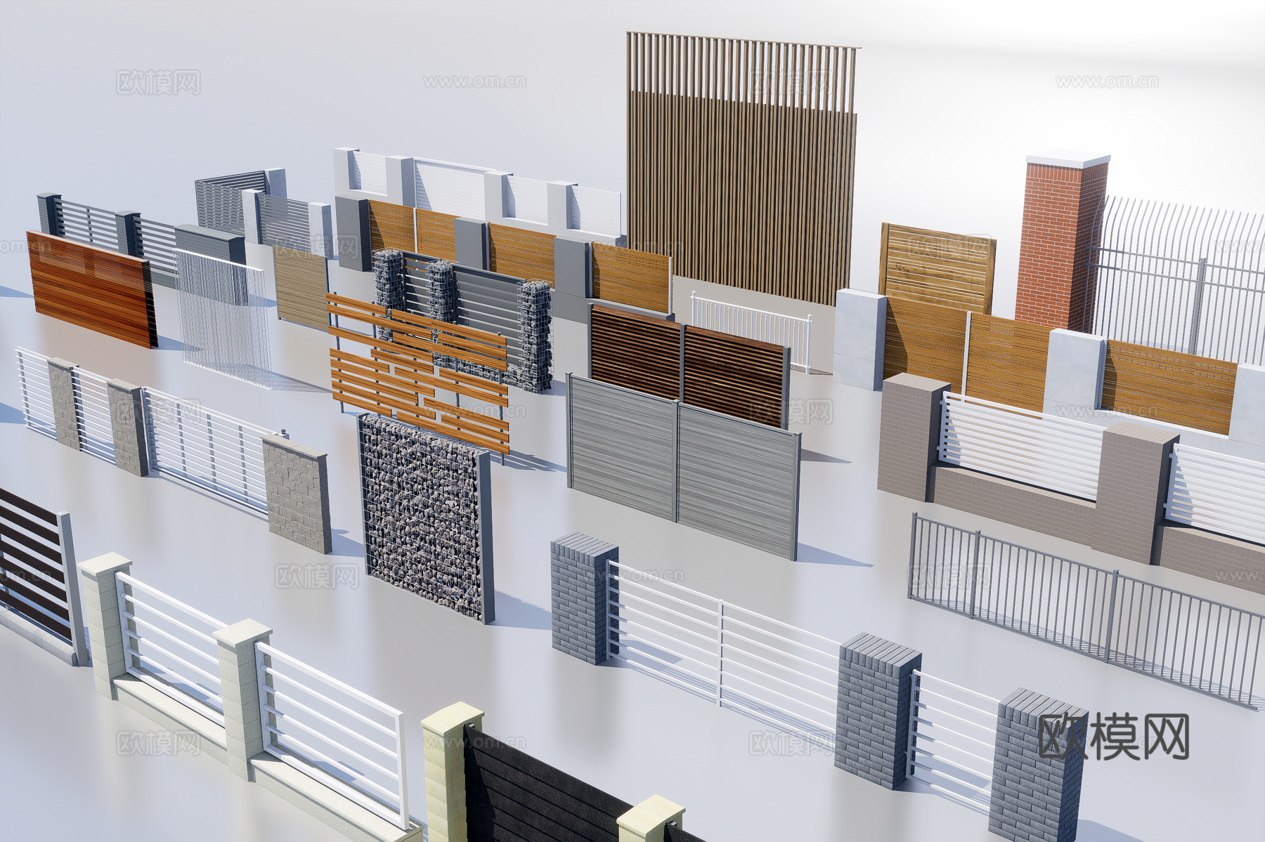 围墙栅栏3d模型