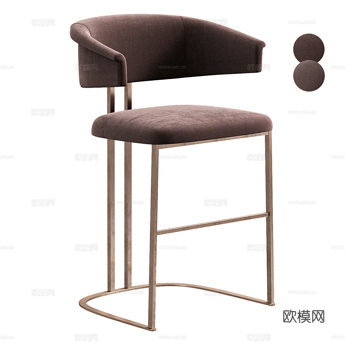 现代意式轻奢吧台椅3d模型