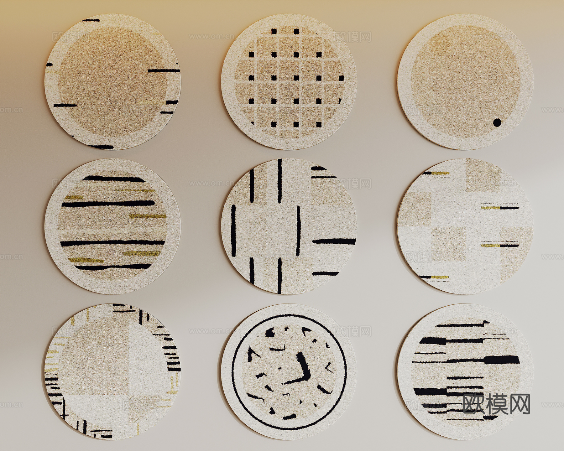 现代地毯su模型下载（渲染图1）