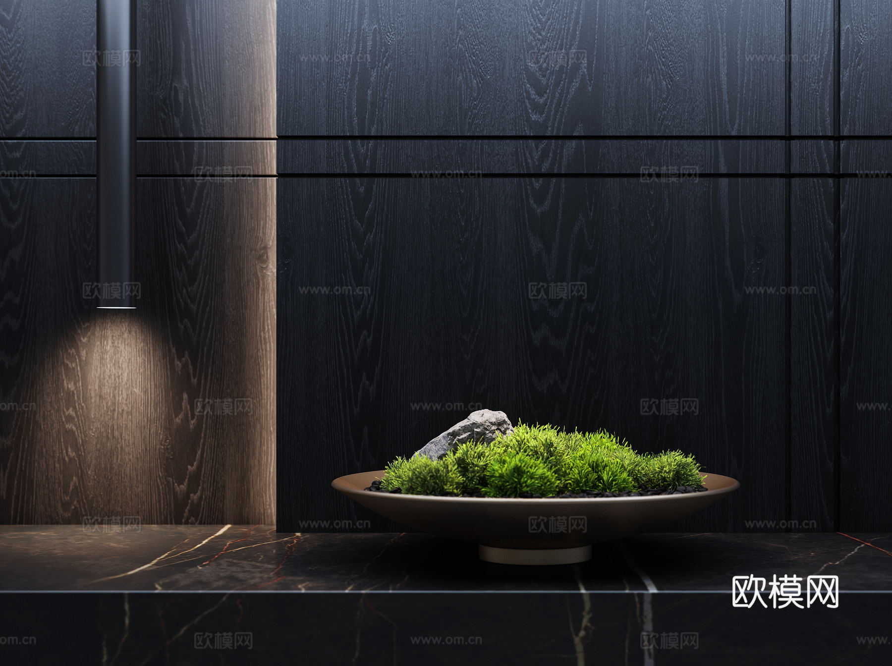 现代苔藓摆件3d模型