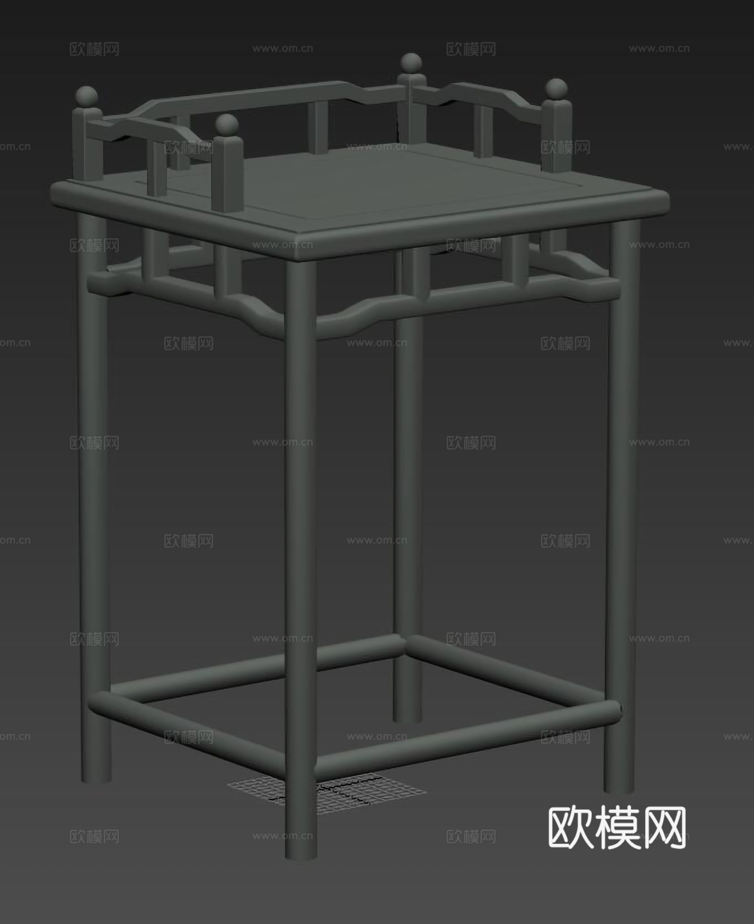 中式茶几 实木红木3d模型