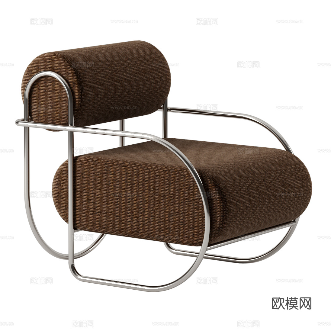 现代意式极简布艺休闲椅3d模型