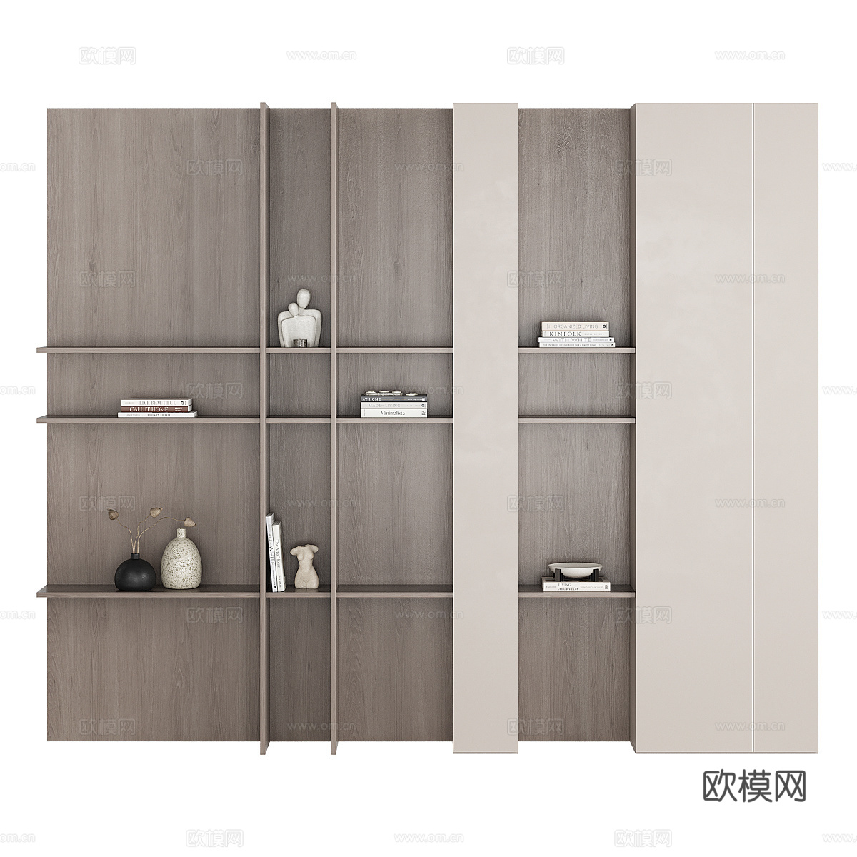 现代极简装饰架 书架3d模型