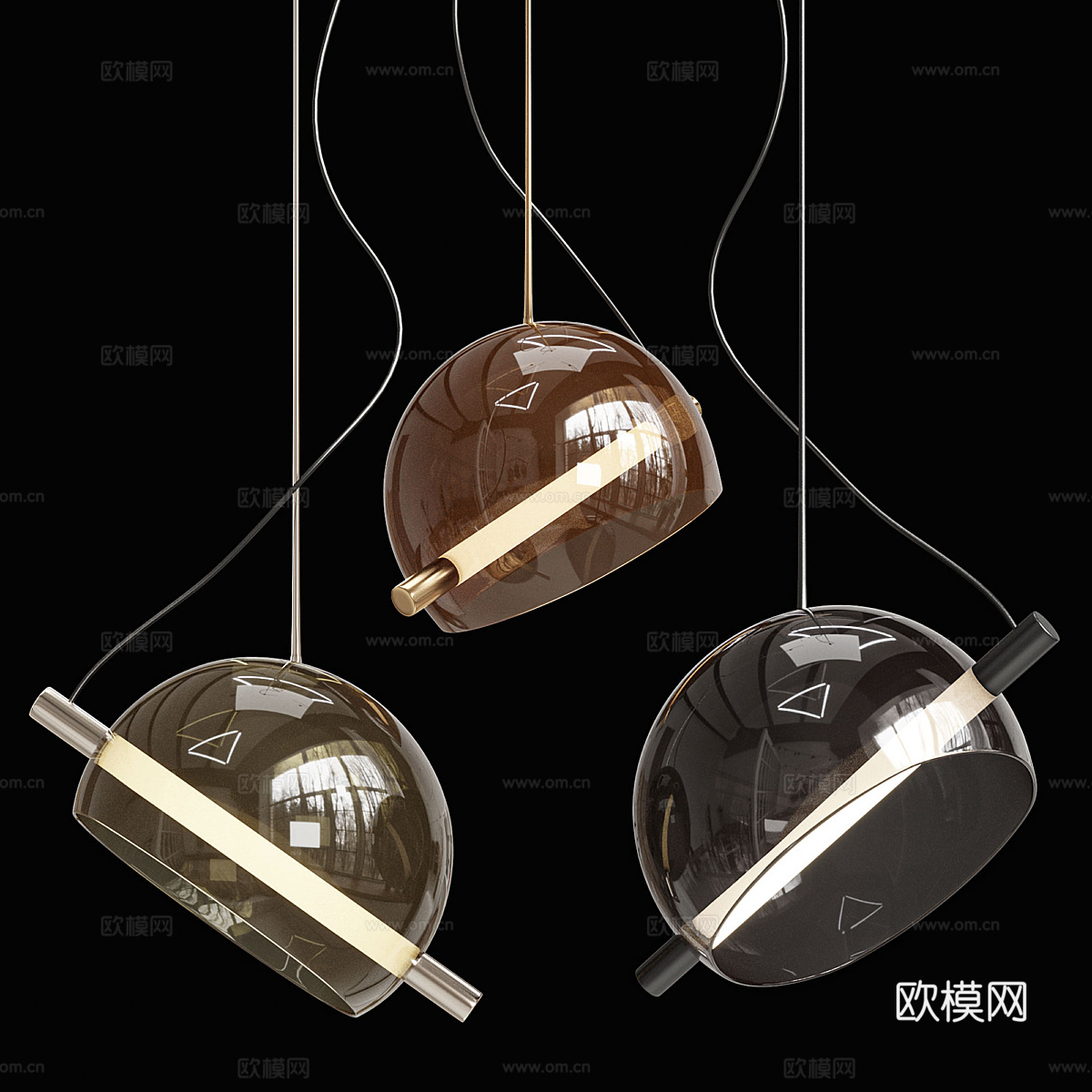 现代轻奢极简装饰吊线灯3d模型