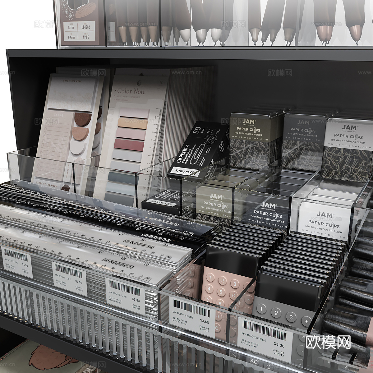 文具柜 文具 文具店3d模型