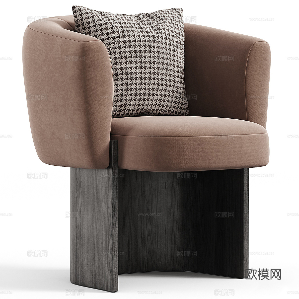新中式轻奢布椅餐椅3d模型