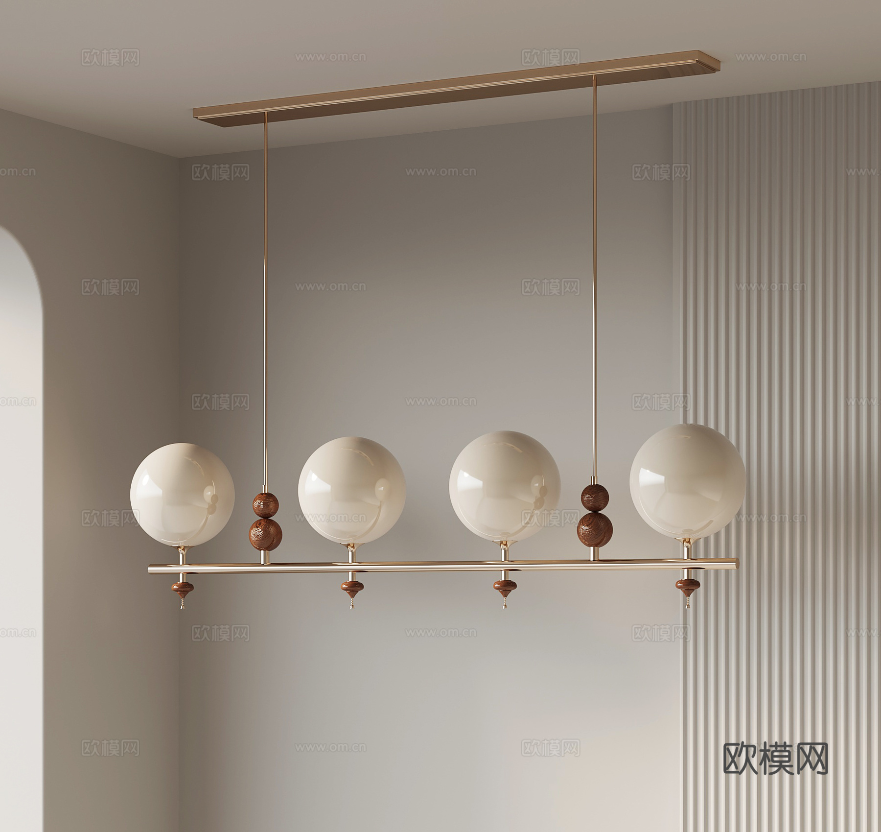 法式中古风吊灯 餐厅吊灯su模型