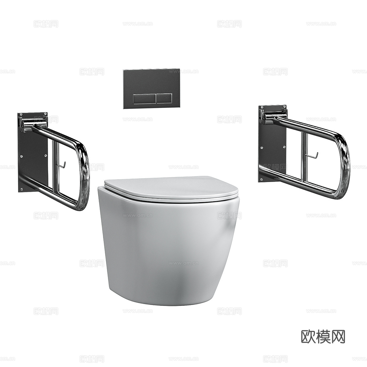 残障人士马桶3d模型