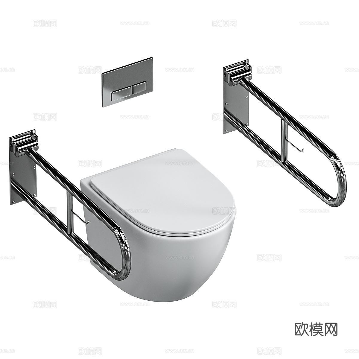 残障人士马桶3d模型