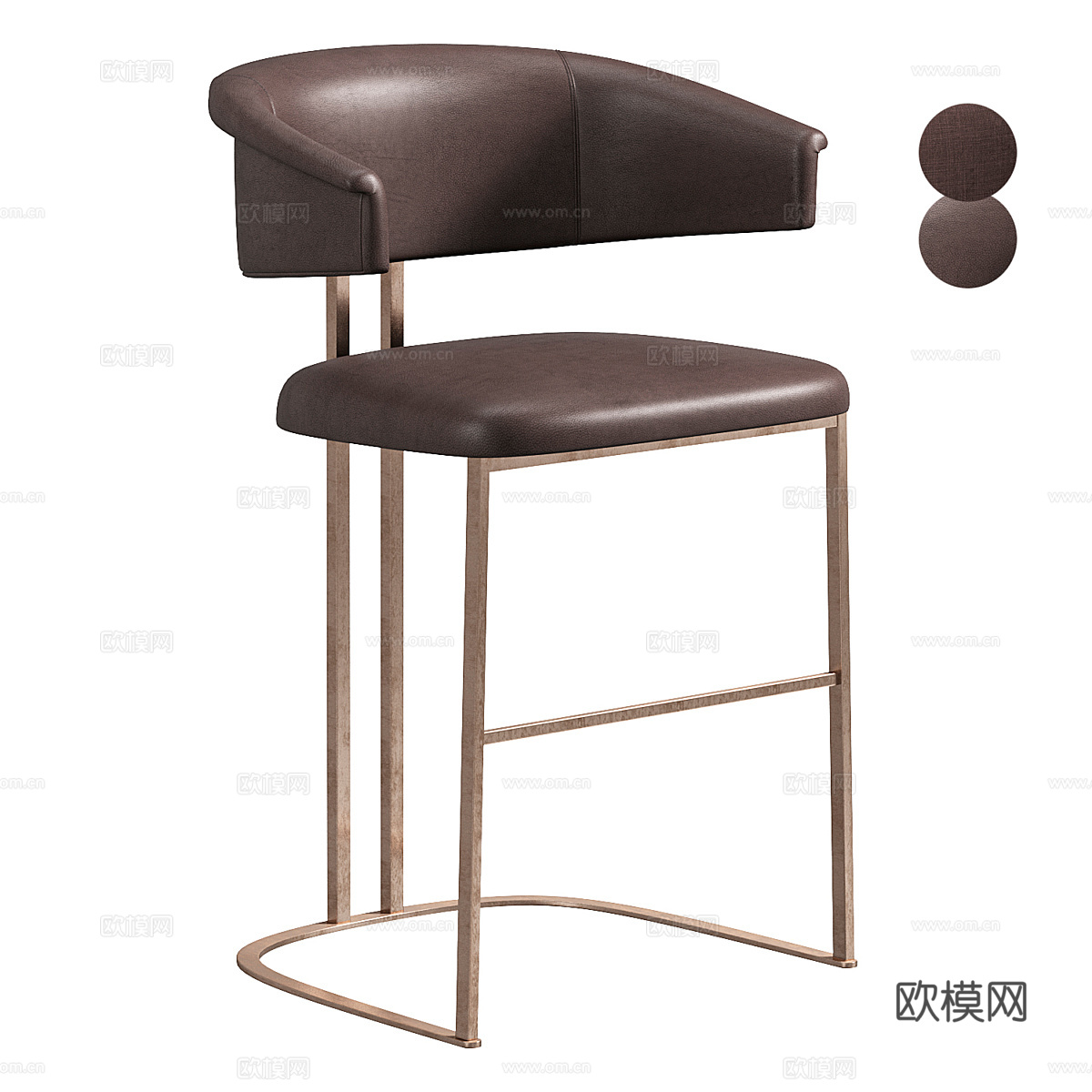 现代意式轻奢吧台椅3d模型