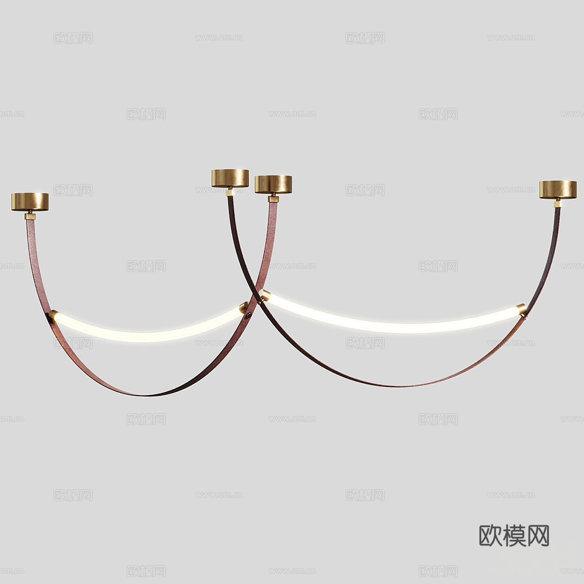 现代意式轻奢带状装饰吊灯3d模型