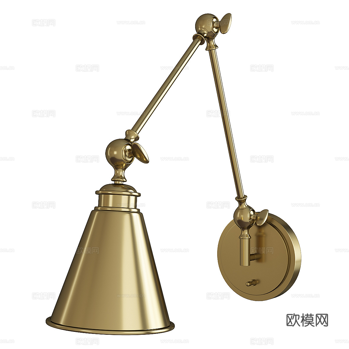 美式复古金属壁灯3d模型